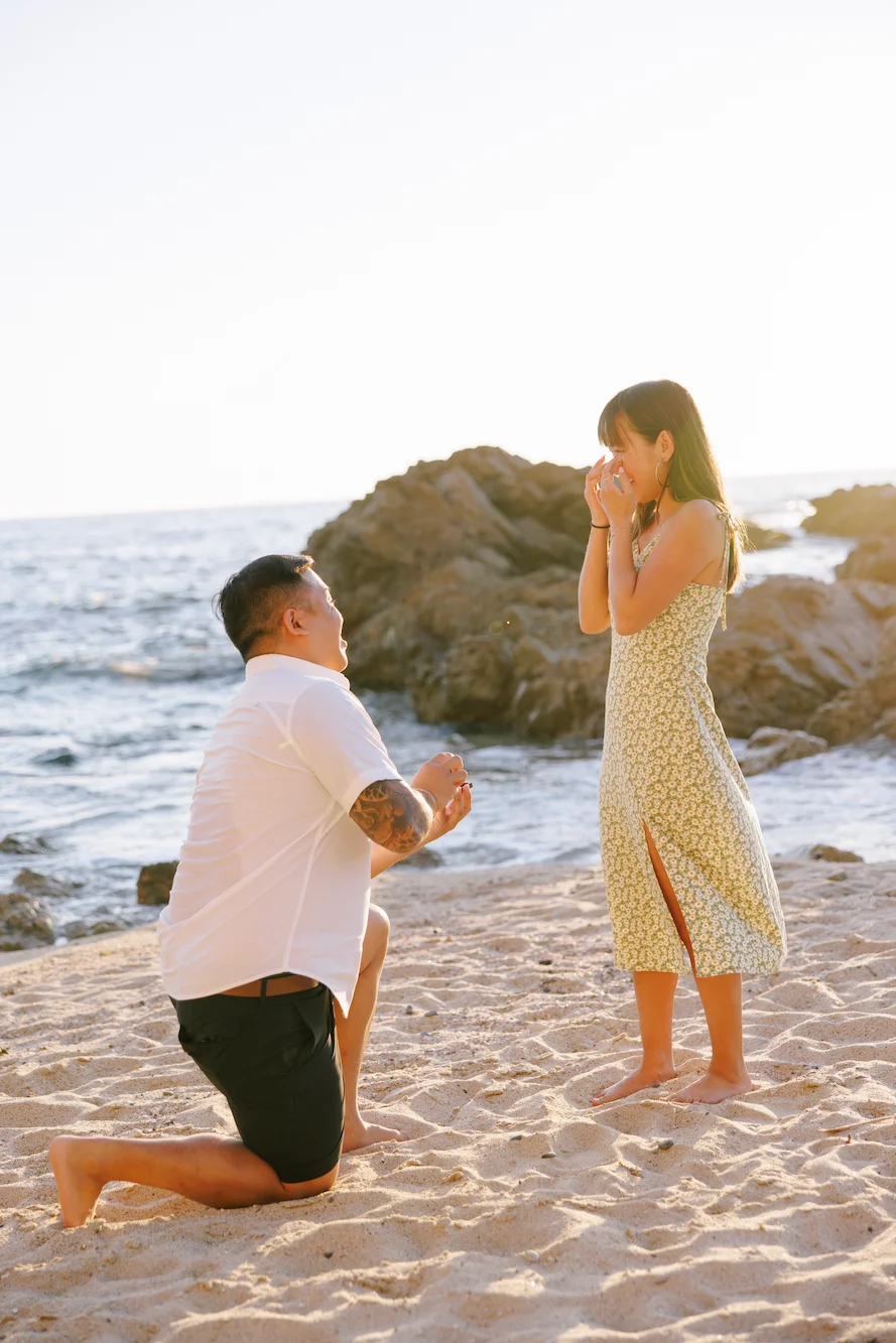 Proposal moment during a couples photography session in Puerto Vallarta by Evgenia Kostiaeva